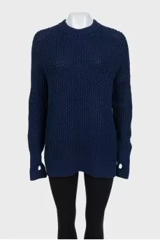 Dark blue perforated jumper