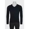 Men's black straight-cut pullover