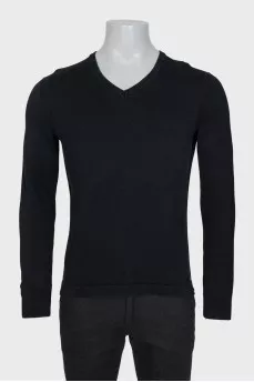 Men's black straight-cut pullover