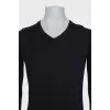 Men's black straight-cut pullover