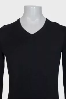 Men's black straight-cut pullover