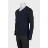 Men's black straight-cut pullover