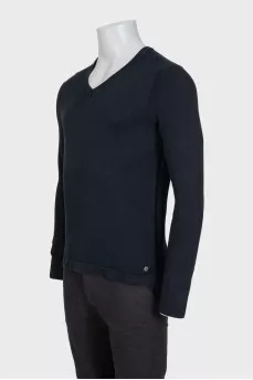 Men's black straight-cut pullover