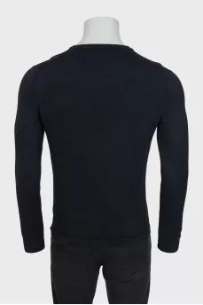Men's black straight-cut pullover