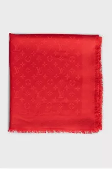 Orange silk and wool scarf