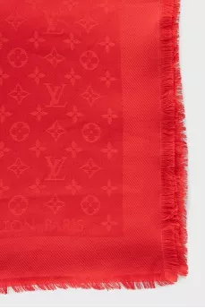 Orange silk and wool scarf