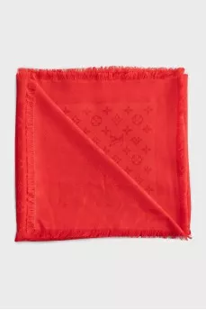 Orange silk and wool scarf