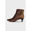 Pony skin ankle boots with heels