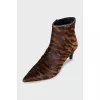 Pony skin ankle boots with heels