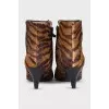 Pony skin ankle boots with heels