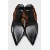Pony skin ankle boots with heels