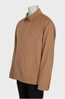 Men's camel wool coat with tag