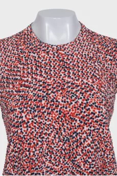 Straight sleeveless printed blouse