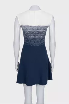 Fitted blue knitted dress