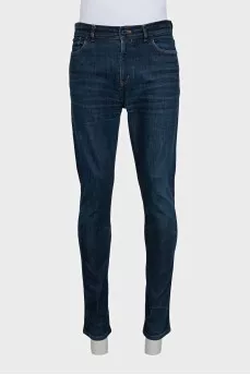 Men's blue tapered jeans