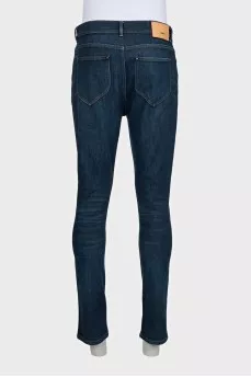 Men's blue tapered jeans