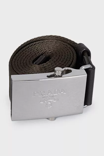 Men's belt made of textile and leather