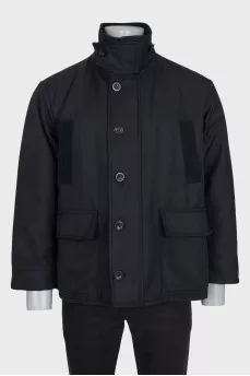 Men's black button-down jacket