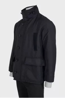 Men's black button-down jacket