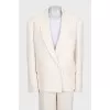 Beige straight-cut suit