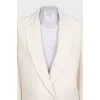 Beige straight-cut suit