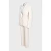 Beige straight-cut suit