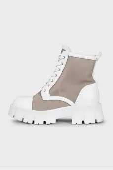 White boots made of combined material