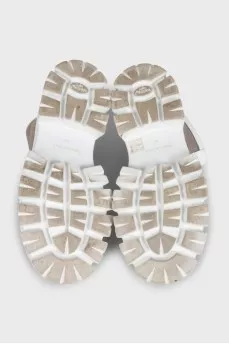 White boots made of combined material
