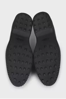 Black leather brogues