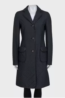 Black raincoat with patch pockets