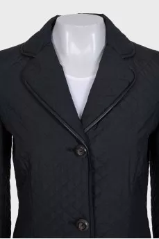 Black raincoat with patch pockets