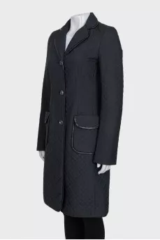 Black raincoat with patch pockets