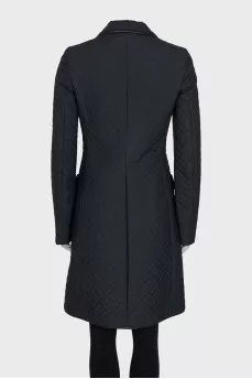 Black raincoat with patch pockets