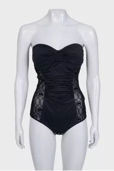 Bodysuit with transparent inserts