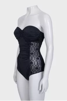 Bodysuit with transparent inserts