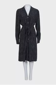 Black striped dress with tag
