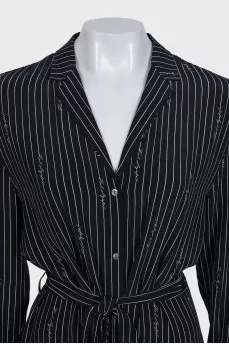 Black striped dress with tag