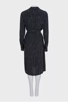 Black striped dress with tag