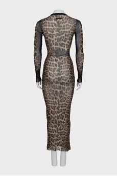Black animal print maxi dress