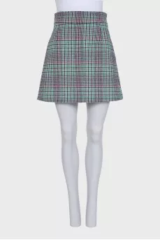 Checkered print skirt