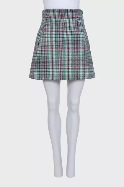Checkered print skirt