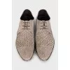 Men's suede shoes with braiding