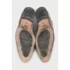 Men's suede shoes with braiding