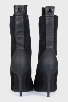 Black textile ankle boots