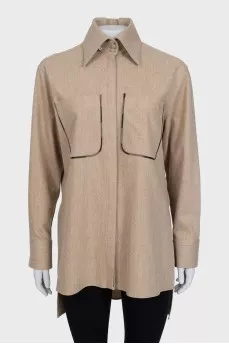 Brown wool shirt