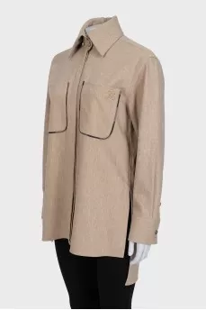 Brown wool shirt