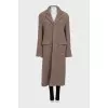 Brown single-breasted wool coat