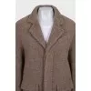 Brown single-breasted wool coat