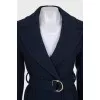 Blue wool coat with patch pockets