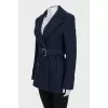 Blue wool coat with patch pockets